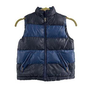 The Childrens Place XS 4 Navy‎ Blue Puffer Vest Zipper Pockets Winter Insulated